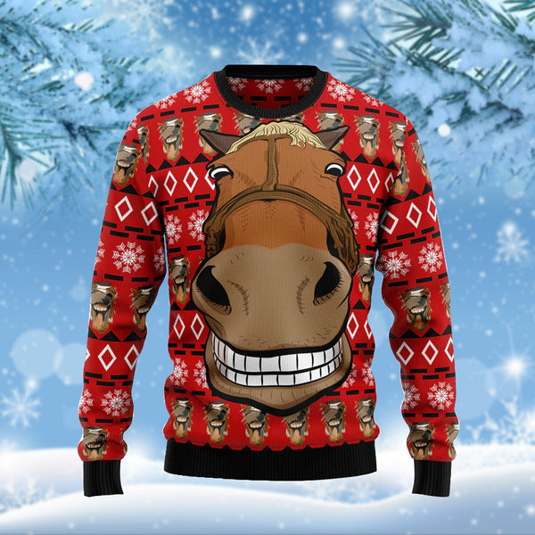 Horse Face Funny Ugly Christmas Sweater For Men & Women Adult - Christmas Gifts